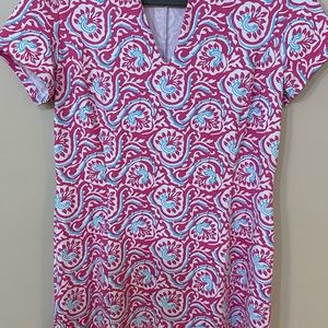 J.McLaughlin pink paisley v neck dress Sz. L